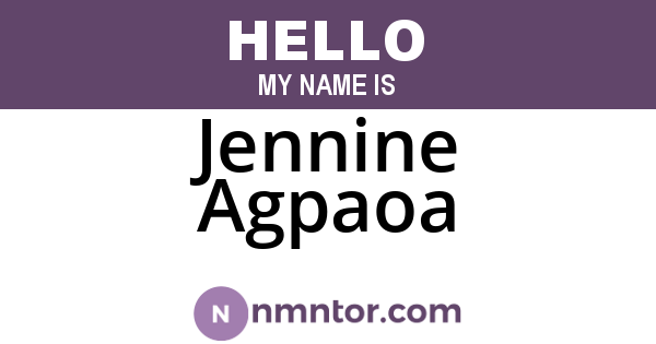 Jennine Agpaoa
