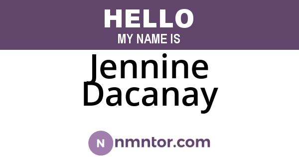Jennine Dacanay