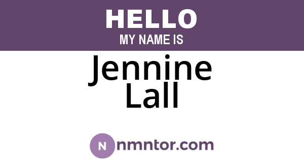 Jennine Lall