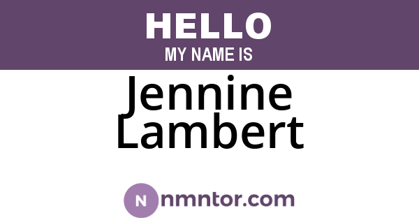 Jennine Lambert