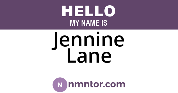 Jennine Lane