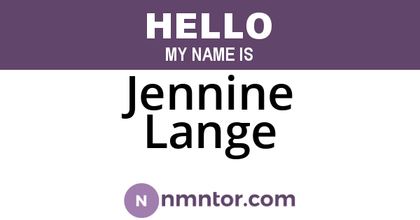 Jennine Lange