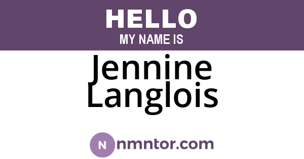 Jennine Langlois