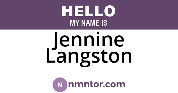 Jennine Langston