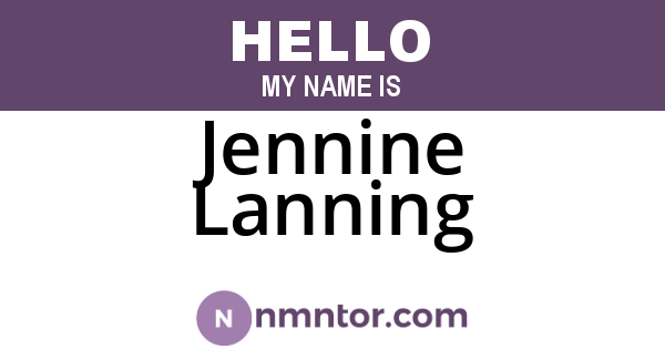 Jennine Lanning