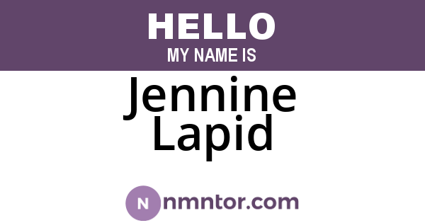 Jennine Lapid