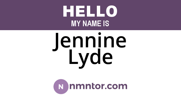 Jennine Lyde