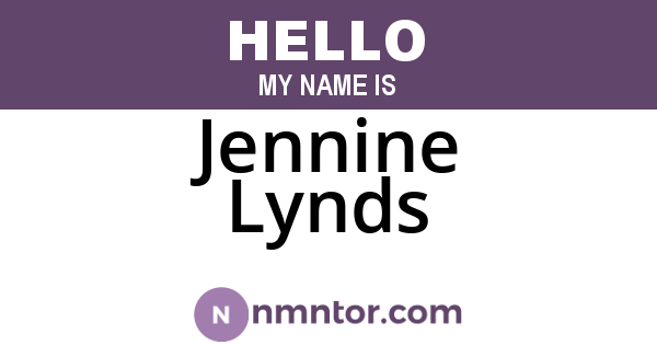 Jennine Lynds