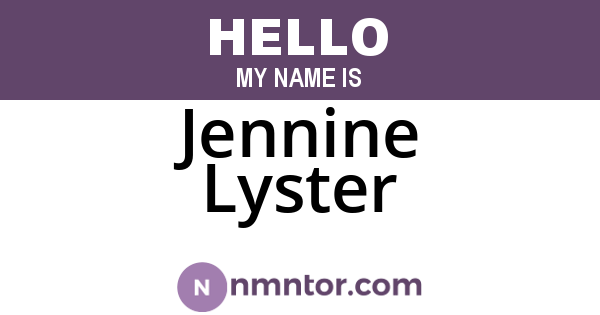 Jennine Lyster