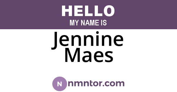 Jennine Maes
