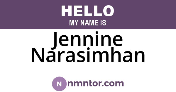 Jennine Narasimhan