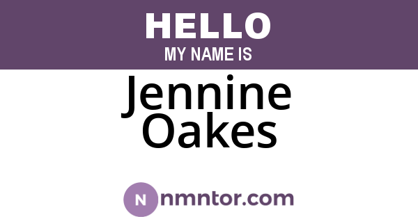 Jennine Oakes