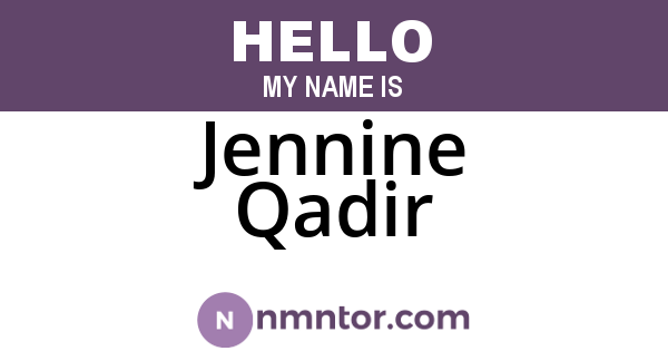 Jennine Qadir