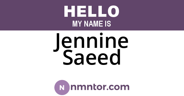 Jennine Saeed