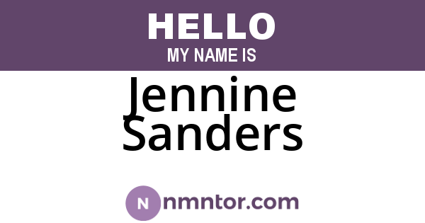 Jennine Sanders