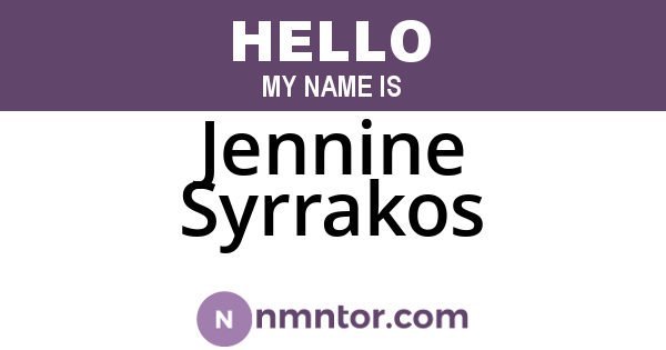 Jennine Syrrakos