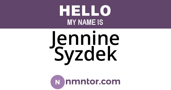 Jennine Syzdek