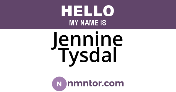 Jennine Tysdal
