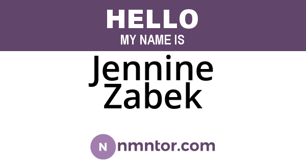 Jennine Zabek