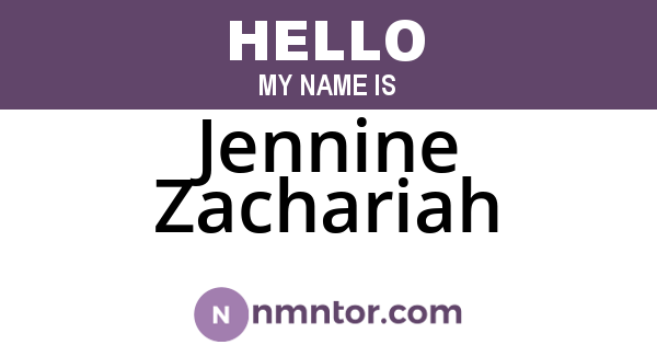 Jennine Zachariah