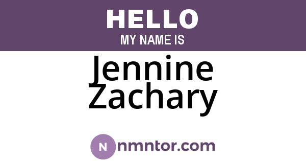 Jennine Zachary