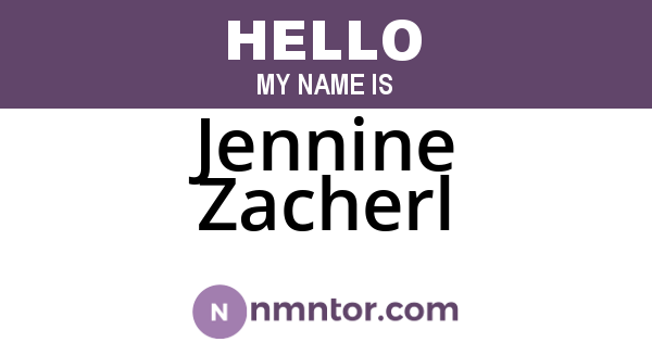 Jennine Zacherl