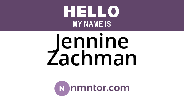 Jennine Zachman