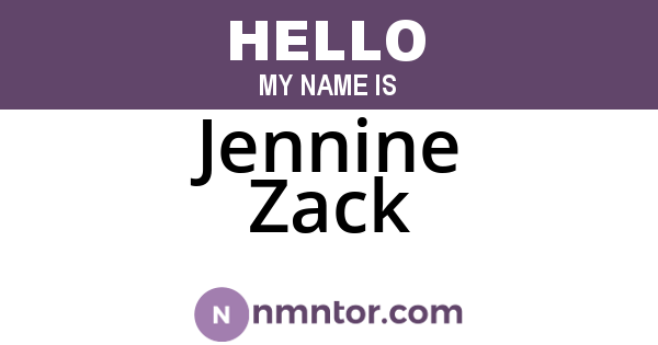 Jennine Zack