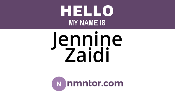 Jennine Zaidi