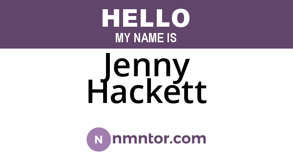 Jenny Hackett