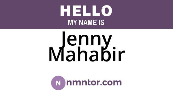 Jenny Mahabir