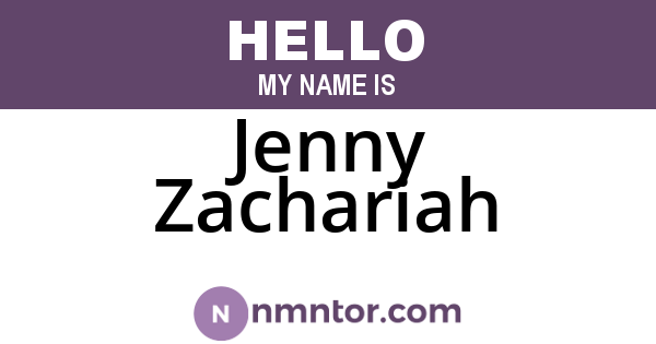 Jenny Zachariah