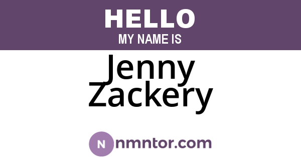 Jenny Zackery