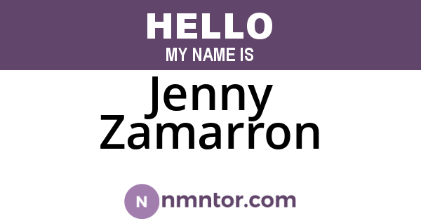 Jenny Zamarron