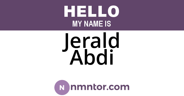 Jerald Abdi