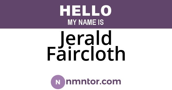 Jerald Faircloth