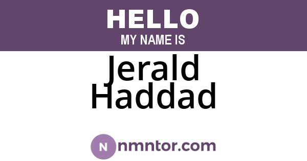 Jerald Haddad