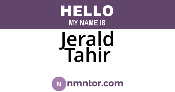 Jerald Tahir