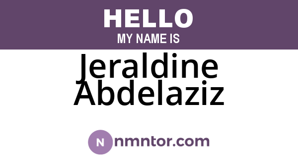 Jeraldine Abdelaziz