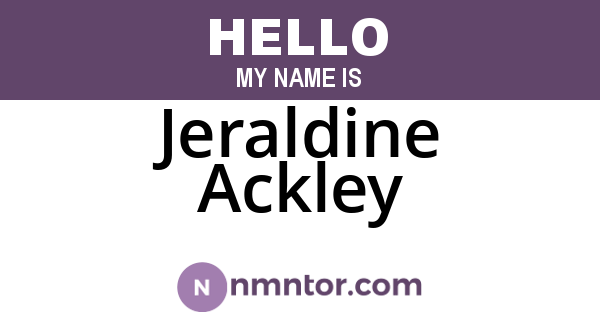 Jeraldine Ackley