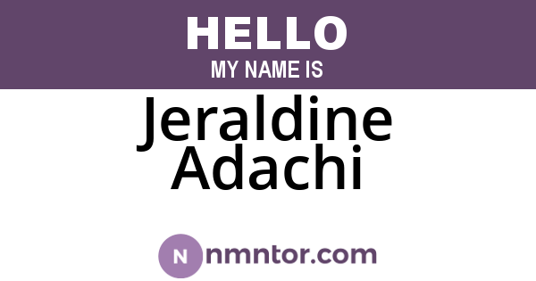 Jeraldine Adachi