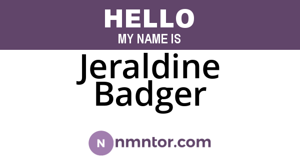 Jeraldine Badger