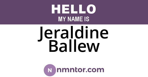 Jeraldine Ballew