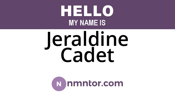 Jeraldine Cadet
