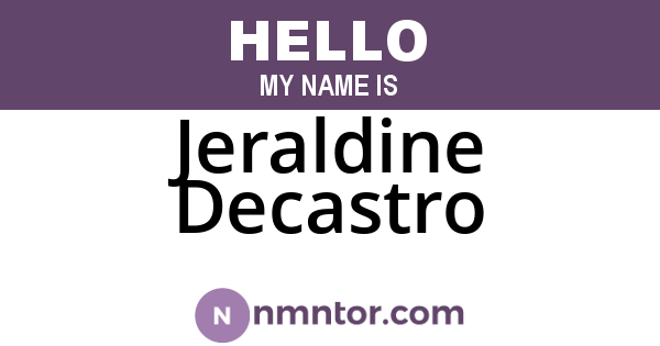 Jeraldine Decastro