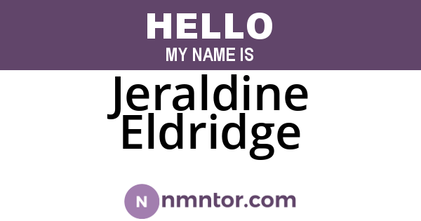 Jeraldine Eldridge