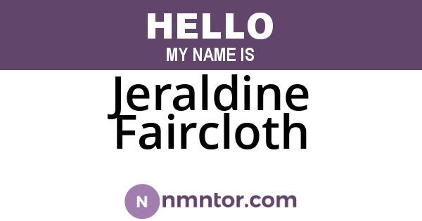 Jeraldine Faircloth