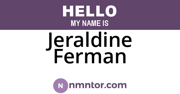 Jeraldine Ferman