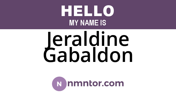 Jeraldine Gabaldon