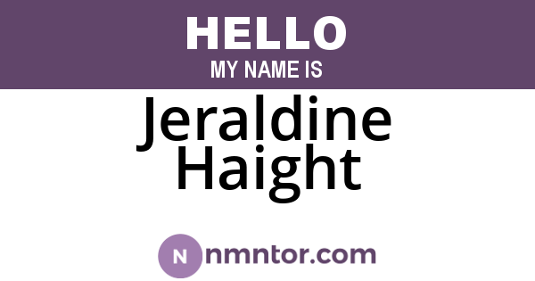 Jeraldine Haight
